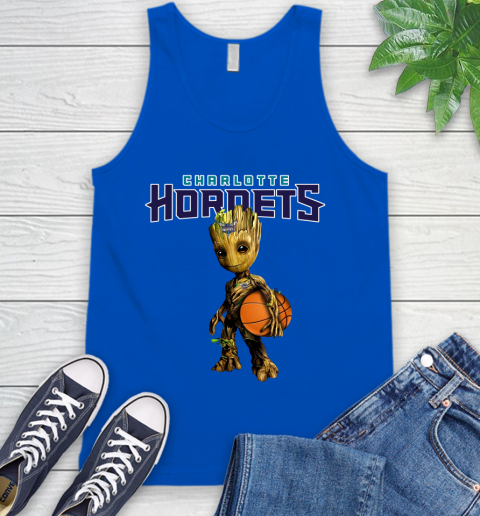 Charlotte Hornets NBA Basketball Groot Marvel Guardians Of The Galaxy Tank Top 5