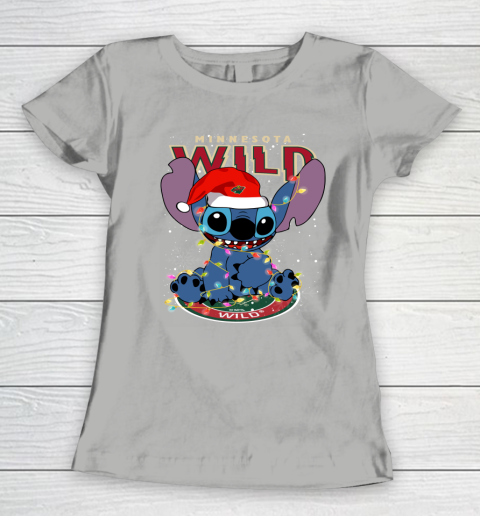 Minnesota Wild NHL Hockey noel stitch Christmas Women's T-Shirt 8