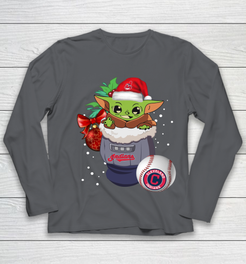 Cleveland Indians Christmas Baby Yoda Star Wars Funny Happy MLB Youth Long Sleeve 8
