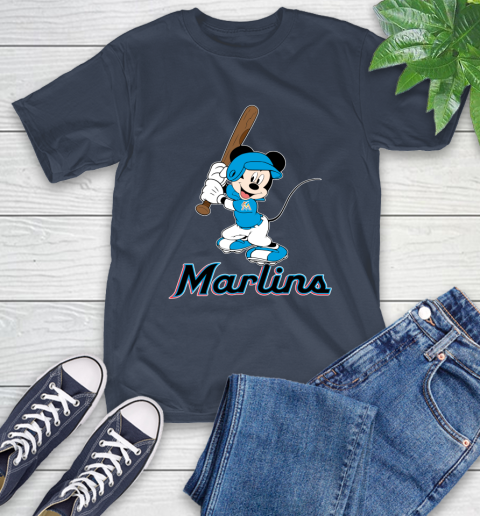 MLB Baseball Miami Marlins Cheerful Mickey Mouse Shirt T-Shirt 4