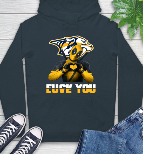 NHL Nashville Predators Deadpool Love You Fuck You Hockey Sports Hoodie 7