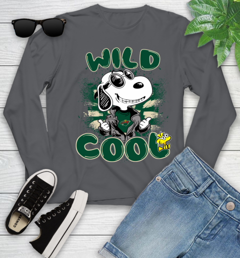 NHL Hockey Minnesota Wild Cool Snoopy Shirt Youth Long Sleeve 8