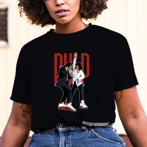 Air Jordan 13 Chicago Matching Sneaker Tshirt Pulp Fiction Dance White and Red Jordan Shirt