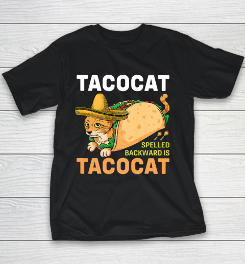 Tacocat Spelled Backwards is Tacocat Funny Cat Youth T-Shirt