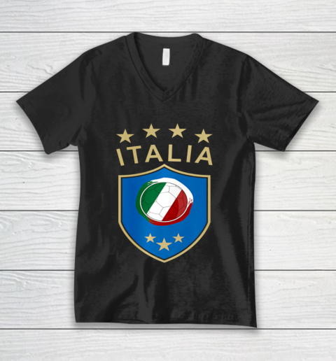 Italy Soccer Italian Italia Flag Football Player V-Neck T-Shirt