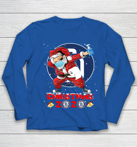 San Diego Padres Funny Santa Claus Dabbing Christmas 2020 MLB Youth Long Sleeve 7