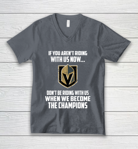 NHL Vegas Golden Knights Hockey We Become The Champions V-Neck T-Shirt 4
