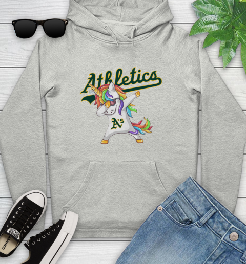 Oakland Athletics MLB Baseball Funny Unicorn Dabbing Sports Youth Hoodie
