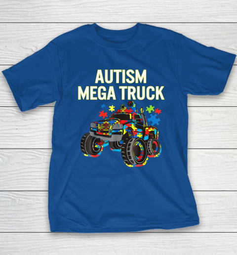 Autism Mega Truck Shirt Monster Truck Autism Awareness Youth T-Shirt 6