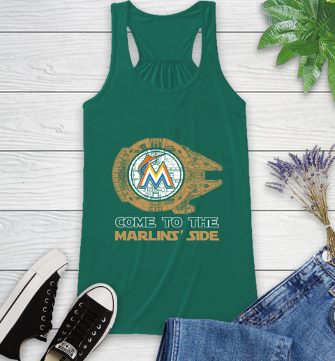 MLB Come To The Miami Marlins Side Star Wars Baseball Sports Racerback Tank 6