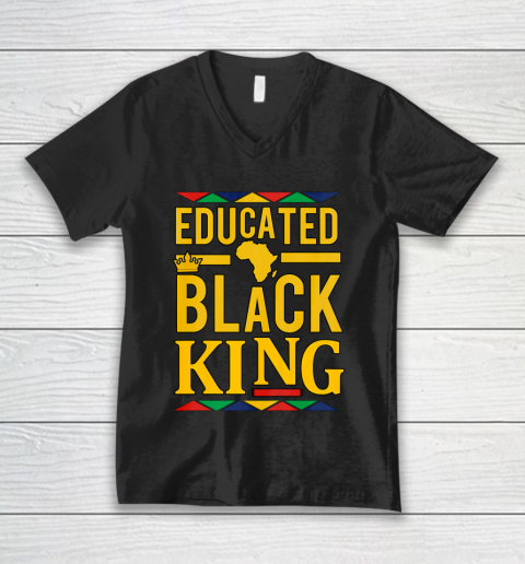 Educated Black KING Shirt African DNA Pride V-Neck T-Shirt