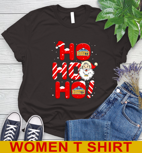 Denver Nuggets NBA Basketball Ho Ho Ho Santa Claus Merry Christmas Shirt Women's T-Shirt 9