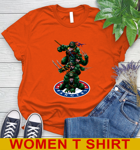 MLB Baseball Texas Rangers Teenage Mutant Ninja Turtles Shirt Women's T-Shirt 4