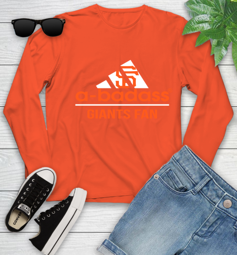 MLB A Badass San Francisco Giants Fan Adidas Baseball Sports Youth Long Sleeve 3