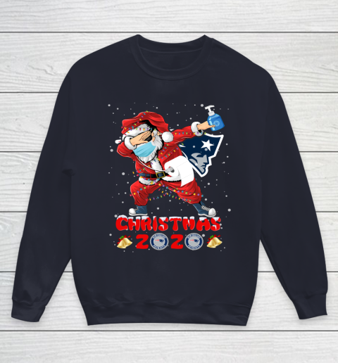 New England Patriots Funny Santa Claus Dabbing Christmas 2020 NFL Youth Sweatshirt 2