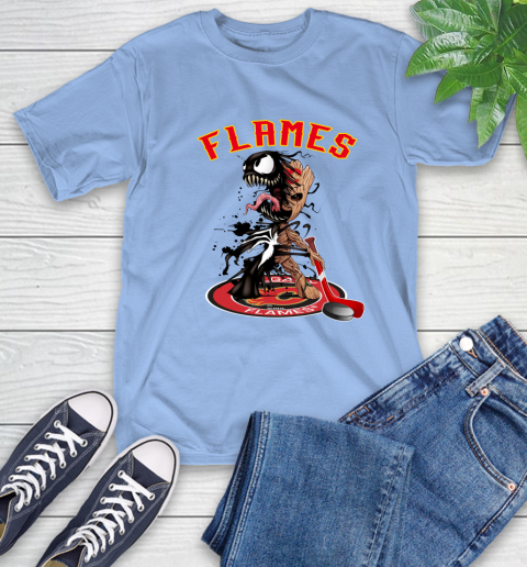 NHL Calgary Flames Hockey Venom Groot Guardians Of The Galaxy T-Shirt 11