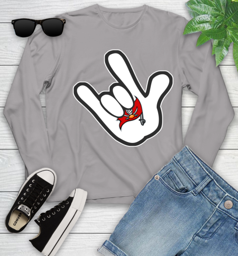 Tampa Bay Buccaneers NFL Football Mickey Rock Hand Disney Youth Long Sleeve 5