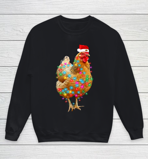 Chicken Christmas Light T Shirt Hen Love Farmer Youth Sweatshirt