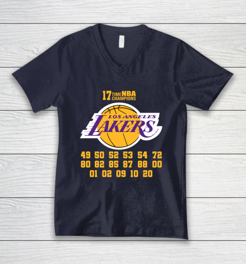Los Angeles Lakers Finals Champions 17 Time Nba Champions V-Neck T-Shirt 2