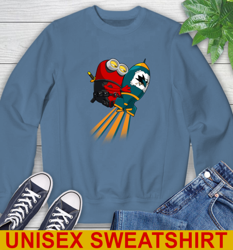NHL Hockey San Jose Sharks Deadpool Minion Marvel Shirt Sweatshirt 10