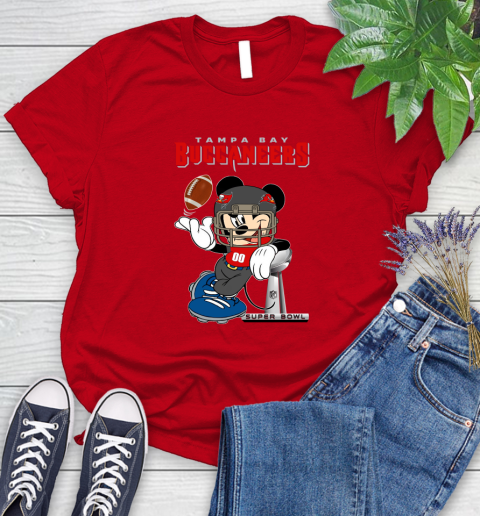 NFL Tampa Bay Buccaneers Mickey Mouse Disney Super Bowl Football T Shirt Women's T-Shirt 9