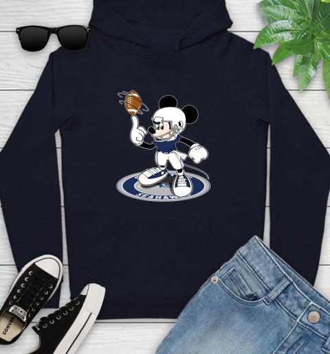NFL Football Seattle Seahawks Cheerful Mickey Disney Shirt Youth Hoodie 4