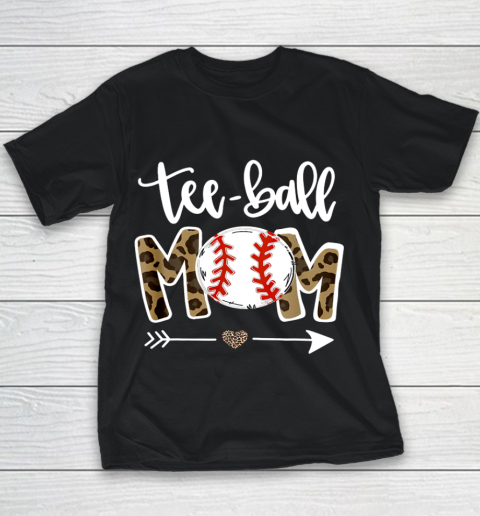 Teeball Mom Leopard Funny Teeball Mom Mother s Day 2021 Youth T-Shirt