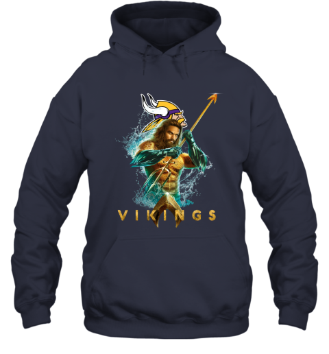 NFL Minnesota Vikings Aquaman DC Football Sports F1MP0mzwO5Z hoodie 23 95 151514 front navy