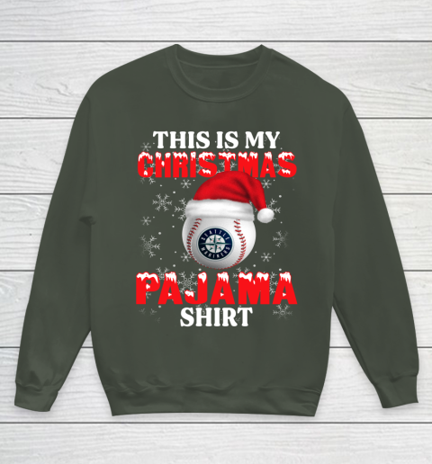 Seattle Mariners This Is My Christmas Pajama Shirt MLB Youth Sweatshirt - Image 9