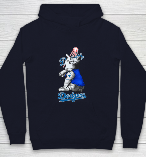 MLB Baseball My Cat Loves Los Angeles Dodgers Youth Hoodie 2
