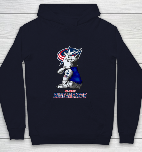 NHL My Cat Loves Columbus Blue Jackets Hockey Youth Hoodie 2