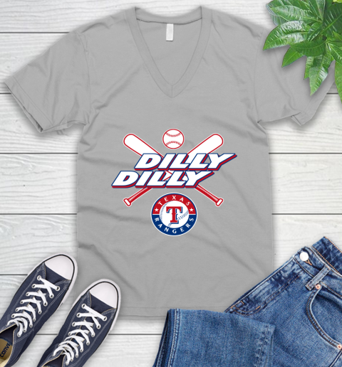 MLB Texas Rangers Dilly Dilly Baseball Sports V-Neck T-Shirt 4