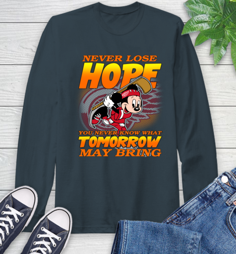 Detroit Red Wings NHL Hockey ootball Mickey Disney Never Lose Hope Long Sleeve T-Shirt 9