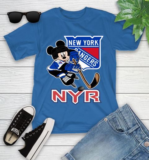 NHL New York Rangers Mickey Mouse Disney Hockey T Shirt Youth T-Shirt 9