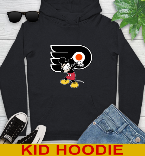 Philadelphia Flyers NHL Hockey Dabbing Mickey Disney Sports Youth Hoodie 2