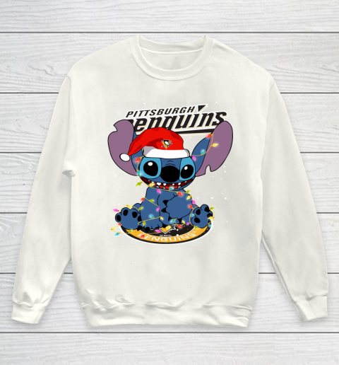 Pittsburgh Penguins NHL Hockey noel stitch Christmas Youth Sweatshirt