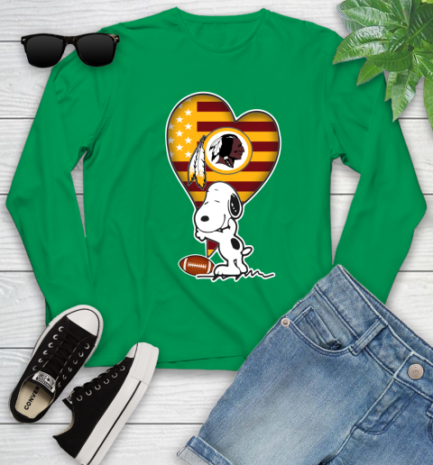 Washington Redskins NFL Football The Peanuts Movie Adorable Snoopy Youth Long Sleeve 6