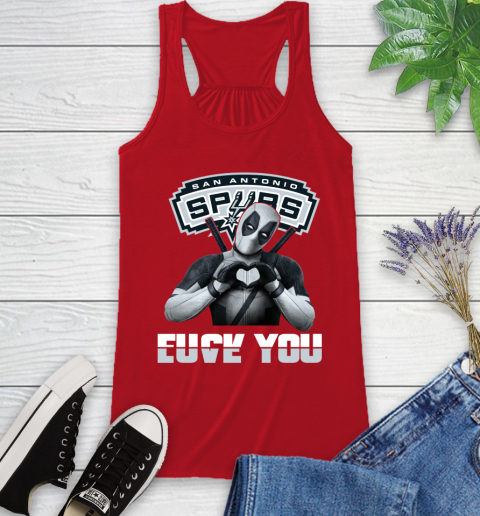 NBA San Antonio Spurs Deadpool Love You Fuck You Basketball Sports Racerback Tank 5