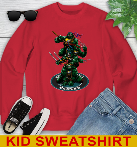 NFL Football Philadelphia Eagles Teenage Mutant Ninja Turtles Shirt Youth Sweatshirt 8