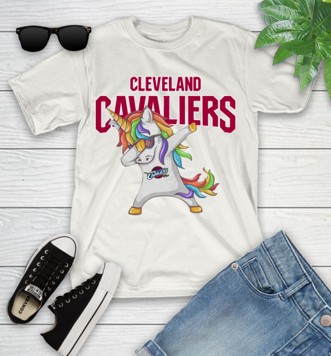 Cleveland Cavaliers NBA Basketball Funny Unicorn Dabbing Sports Youth T-Shirt
