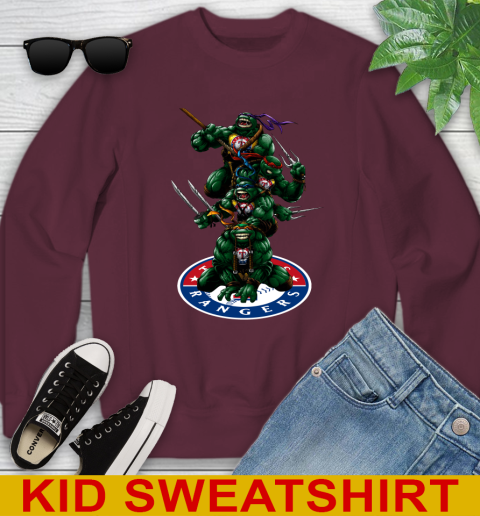 MLB Baseball Texas Rangers Teenage Mutant Ninja Turtles Shirt Youth Sweatshirt 5