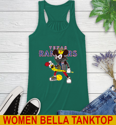 Texas Rangers MLB Baseball Mickey Peace Sign Sports Racerback Tank 7