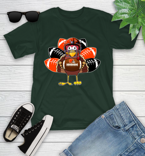 Cleveland Browns Turkey Thanksgiving Day Youth T-Shirt 5