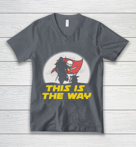 Tampa Bay Buccaneers NFL Football Star Wars Yoda And Mandalorian This Is The Way V-Neck T-Shirt 4