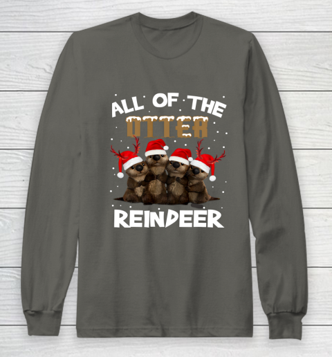 All Of Otter Reindeer Christmas Pajamas Tshirt Xmas Long Sleeve T-Shirt 5