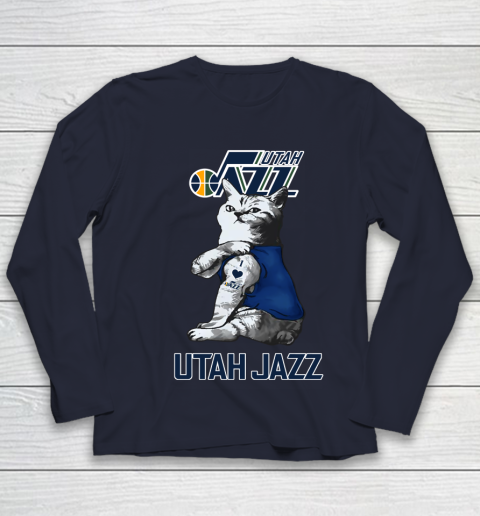 NBA Basketball My Cat Loves Utah Jazz Youth Long Sleeve 2