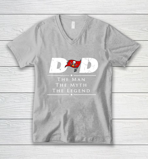 Tampa Bay Buccaneers NFL Football Dad The Man The Myth The Legend V-Neck T-Shirt 3