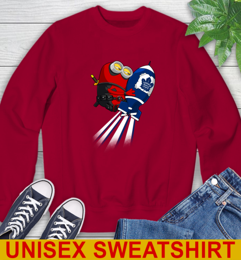 NHL Hockey Toronto Maple Leafs Deadpool Minion Marvel Shirt Sweatshirt 9