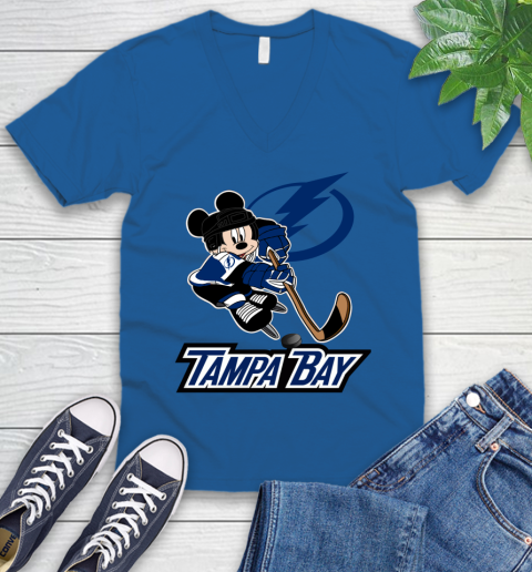 NHL Tampa Bay Lightning Mickey Mouse Disney Hockey T Shirt V-Neck T-Shirt 6