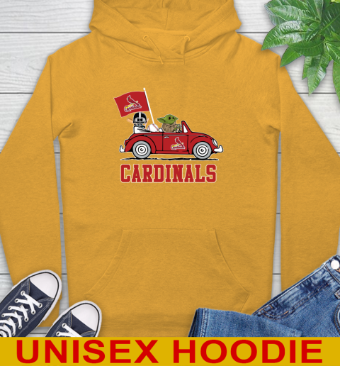 MLB Baseball St.Louis Cardinals Darth Vader Baby Yoda Driving Star Wars Shirt Hoodie 3